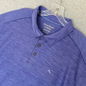 NEW! Tommy Bahama Polo Shirt Mens 2XLB Blue IslandZone Performance Short Sleeve